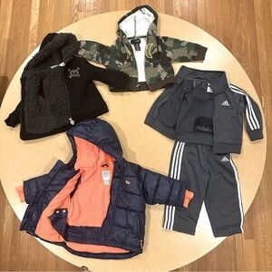 Baby winter bundle Jacket, Hurley, Amy Coe hoodie, Adidas track suit